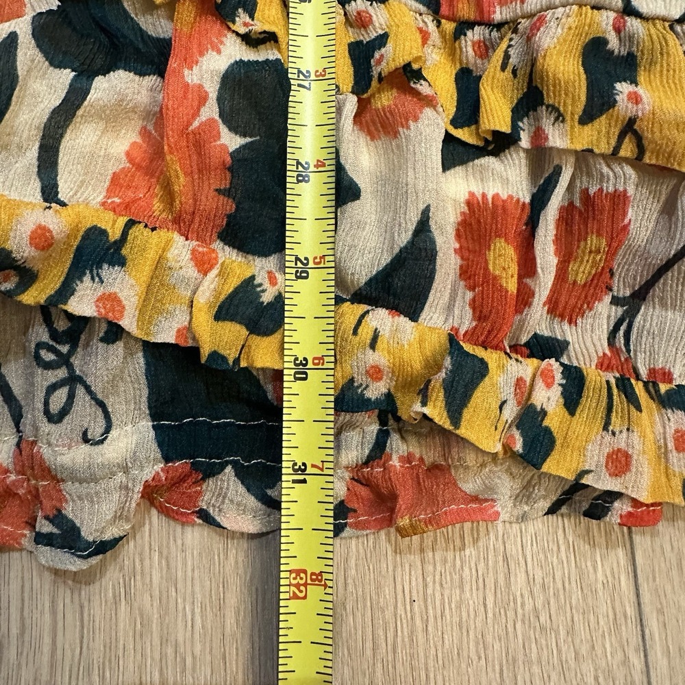 Farm Rio x Anthropologie Puff-Sleeve Fitted Mini Dress. Size L EUC Boho Colorful - Picture 7 of 11